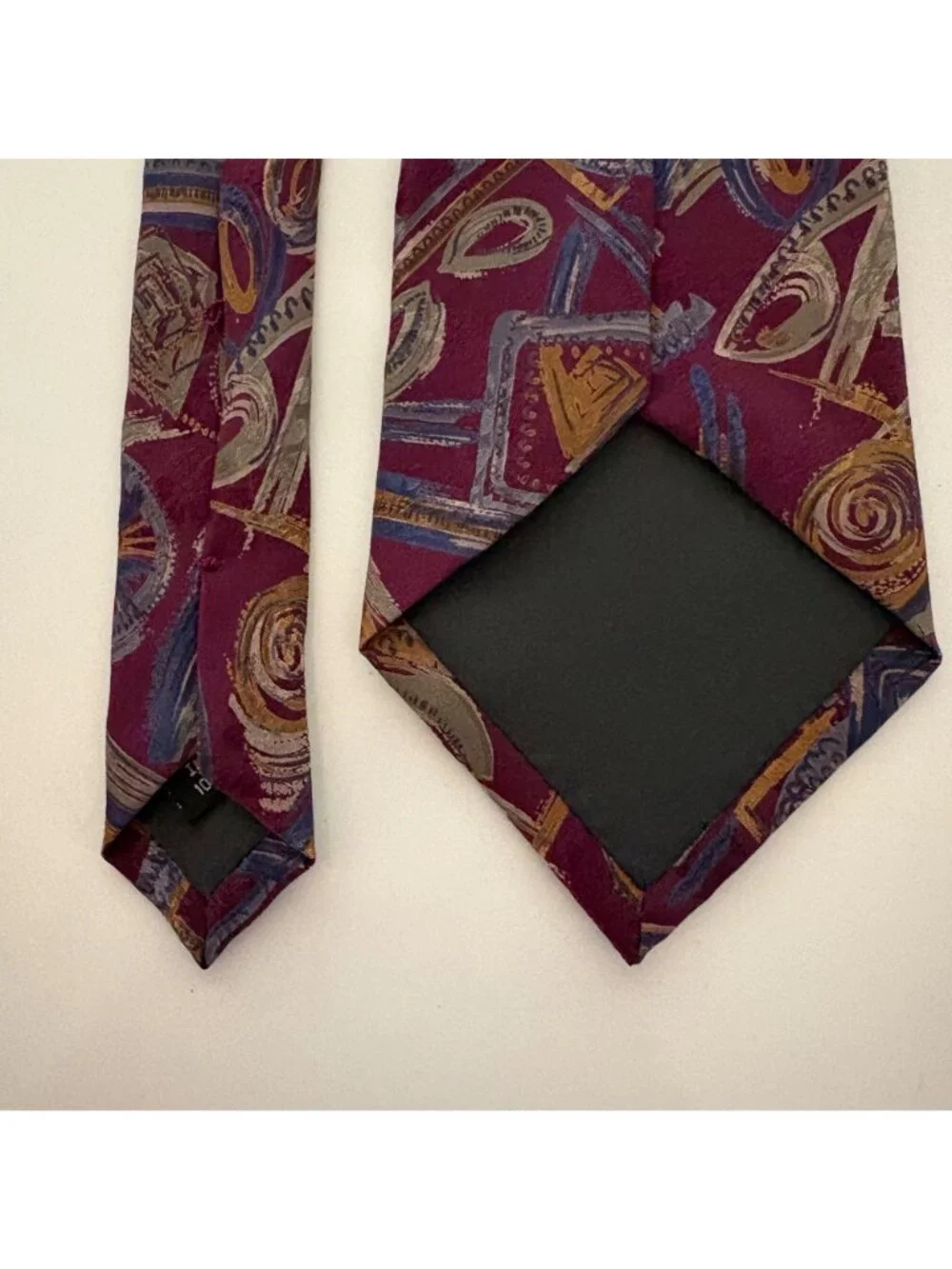 Clubfellow Silk Tie Maroon Print Handmade Mens Necktie Office Formal Dad Gift